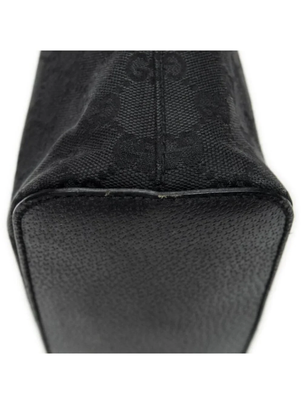 Gucci Ring Handle Zip Hobo Black GG Canvas - Picture 8 of 11